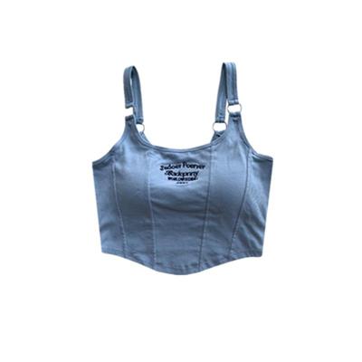 纯欲字母刺绣小吊网红外穿上衣