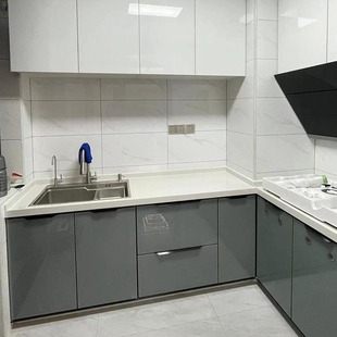 厨房橱柜门定制厨房柜门安装瓷砖橱柜门铝材专用胶轻奢钢化玻璃