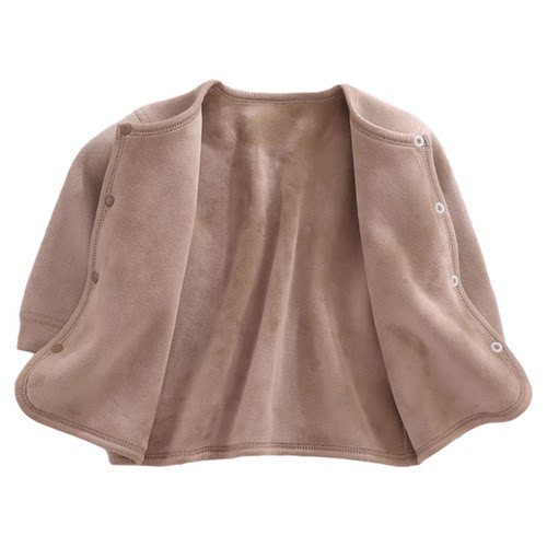 新生婴儿加绒保暖内衣秋冬加厚中小儿童开衫外套男女宝宝保暖上衣