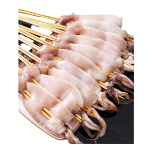海鲜组合小鲳鱼鱿鱼串小黄鱼大虾串批发海鲜烧烤食材半成品组合