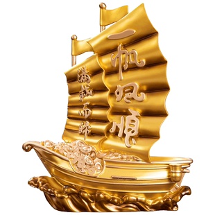 轻奢新中式酒柜一帆风顺帆船桌面摆件红酒架家居装饰品客厅办公室