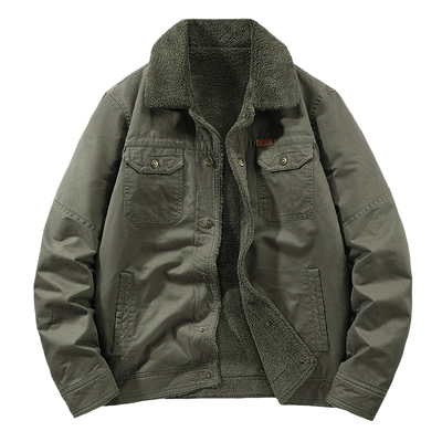 jeep冬季毛领棉衣男加绒加厚棉袄