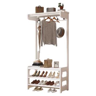 衣帽架换鞋凳一体实木组合落地挂衣架玄关多功能鞋架简约门口家用