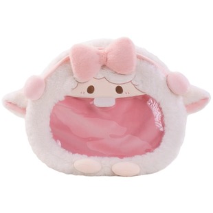 古力guliguli小羊痛包可爱背包包毛茸茸玩偶斜挎零钱包礼物lolita