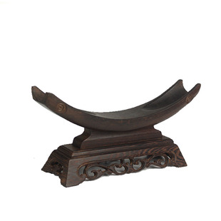 黑檀木刀剑架东阳木雕实木架子天然红木象牙架如意牛角架横财底座