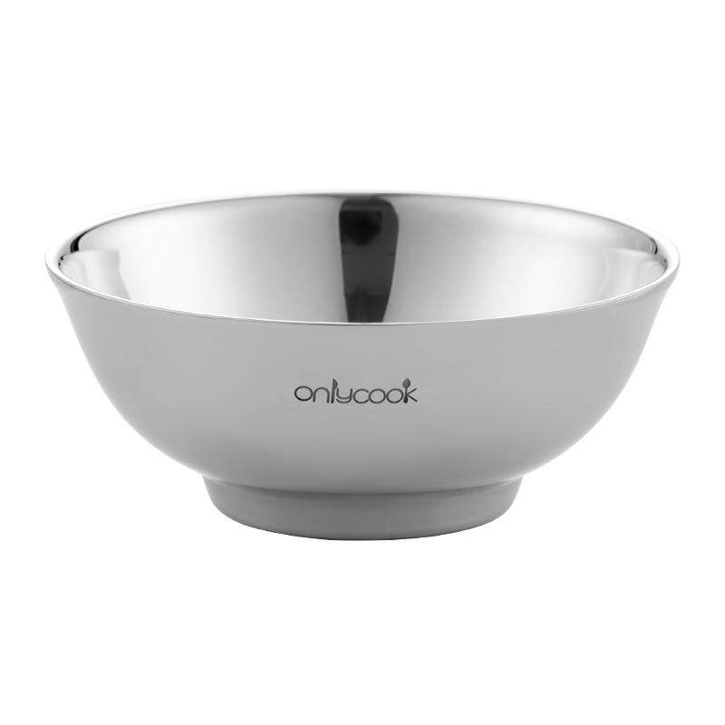 onlycook 304不锈钢儿童碗宝宝碗双层隔热食品级饭碗家用小碗餐具