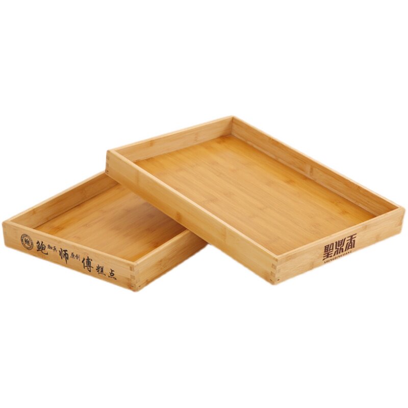 长方形竹木面包托盘烘焙桃酥甜点