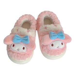 三丽鸥可爱美乐蒂儿童棉拖鞋女童宝宝室内防滑保暖毛绒棉鞋冬ins