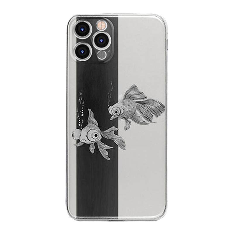 金鱼日系手机壳适用于iphone17安卓13promax古风简约透明氛围原宿