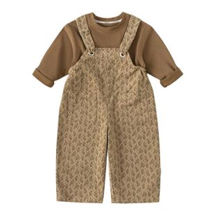 女童春装2026新款套装女宝宝早春穿搭男童背带裤套装女孩春季衣服