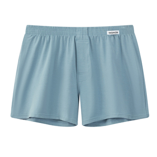 宽松男士平角内裤纯棉阿罗裤睡裤衩男生青年舒适透气大码四角裤头