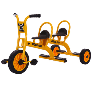 幼儿园儿童三轮车脚踏车宝宝双人单车小孩幼教可带人户外玩具童车