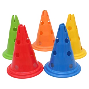 圆底带孔30cm标志筒障碍训练儿童跨栏架幼儿园体能练习跳高雪糕桶