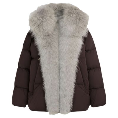 大狐狸毛领90白鸭绒羽绒服外套