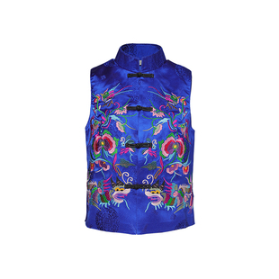 杨丽萍官方原创设计雀云裳民族风新中式绣花刺绣立领盘扣无袖马甲