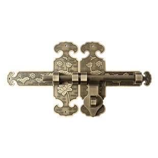 福安中式黄铜加厚大门插销木门锁花园庭院门闩仿古门扣铜门栓