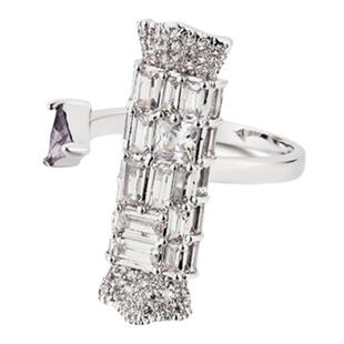 Glam Ever糖果系列银白色一见钟情设计可爱开口可调节戒指女