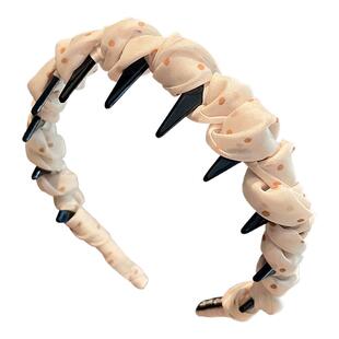 高级感波点发箍女秋冬2025新款发带高颅顶带齿洗脸头箍压发卡头饰