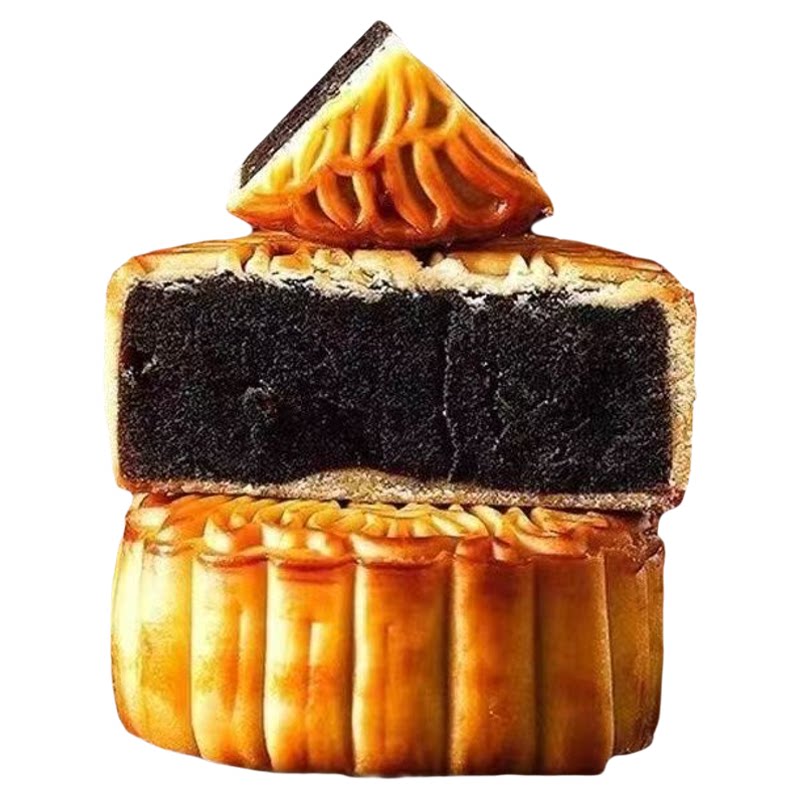 柴火黑豆沙饼广式月饼传统老式手