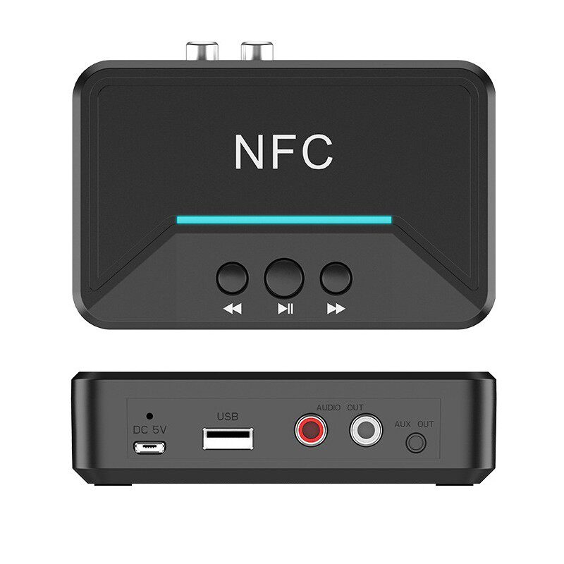普通音响蓝牙AUX有线音频接收器U盘老式功放蓝牙转接器3.5NFC老式