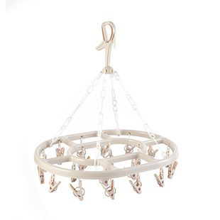 塑料圆形多夹子晒凉袜子多功能宿舍学生家用晾衣夹挂钩圆盘晾衣架