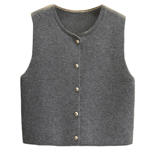 翠袖大码女装温柔气质针织马甲开衫女2025秋冬季胖mm毛衣叠穿坎肩