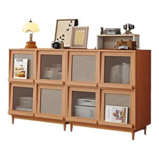 实木书柜带玻璃门定制柜子家用客厅书橱展示柜尺寸定做杂志书架