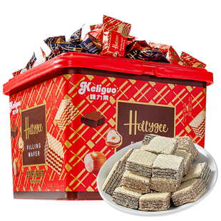 棵力果纯可可脂巧克力威化饼干礼盒春节过年新年货必备小零食批发