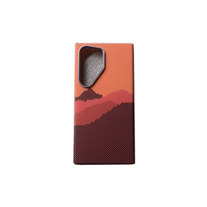 山水画山峰河山碳纤维纹理凯夫拉纹理PC材质适用三星s24ultra手机壳磁吸s23ultra手机壳s24+硬壳浮雕23保护壳