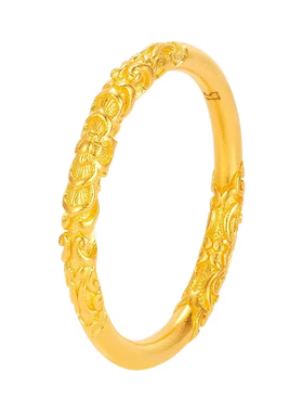 2025新款卷草纹金包银戒指