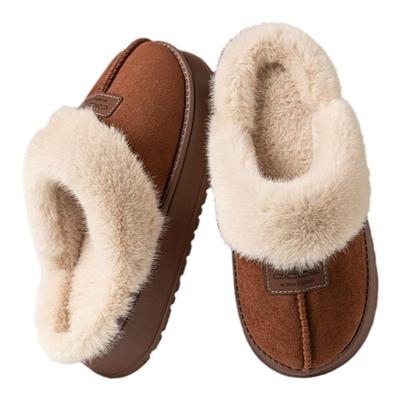 高级感厚底毛毛绒棉拖鞋女秋冬季室内家居用防滑保暖软底外穿时尚