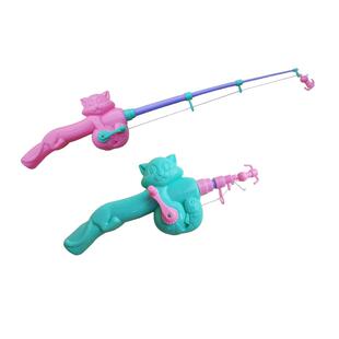 磁性钓鱼竿儿童钓鱼玩具磁力头钓杆塑料磁铁钓杆鱼池摆摊伸缩鱼竿