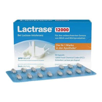 欧洲直邮德国乐迪士Lactrase12000FCC乳糖酶胶囊90粒乳糖不耐受
