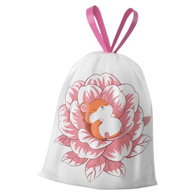 加厚手提式免撕抽绳收口垃圾袋