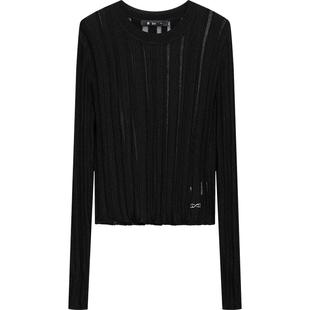 播 bo 商场同款镂空毛衣女修身设计感针织衫BDR1SD2103