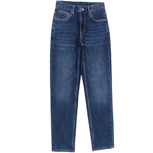 大牛传说2025年秋冬新款商务休闲牛仔裤男装宽松直筒弹力百搭蓝色