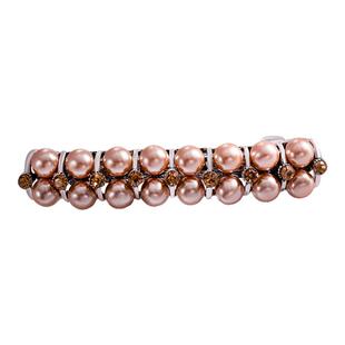 新款珍珠弹簧夹半扎发女发夹后脑勺一字夹横夹发卡马尾夹头发顶夹