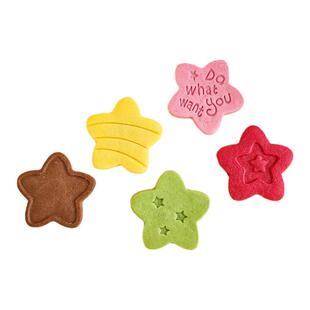 星星饼干蛋糕装饰五角星摆件黄粉色卡通纸杯甜品烘焙插件可食用