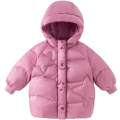 戴维贝拉女童抗菌中长款羽绒服