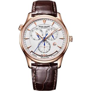 瑞夫泰格/RT手表多功能个性商务男表 时尚休闲男士皮表带机械表