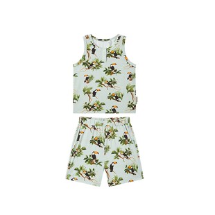 Milkbarn春夏新品儿童背心短裤套装男女童童装宝宝洋气衣服