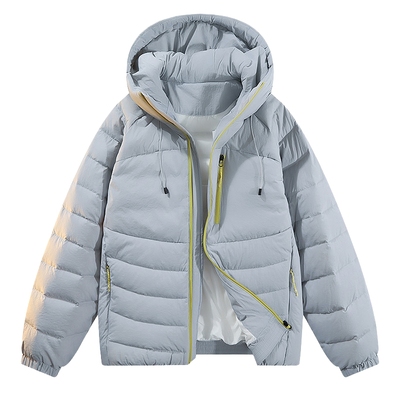 美式排骨轻薄羽绒服连帽休闲