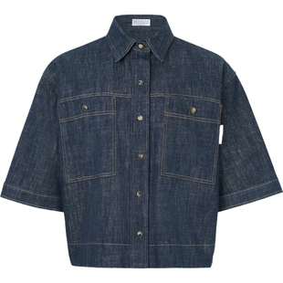 【38开门红】BRUNELLO CUCINELLI女士珠饰牛仔衫