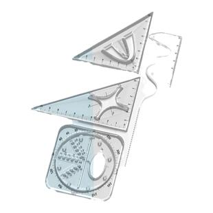 天色X悟生 函数套尺初中高中生多功能几何绘图尺直尺三角尺量角器套装中学生专用文具透明高颜值绘画图形模板