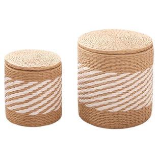 藤编多功能实木收纳凳子客厅可坐储物编织小矮凳家用门口穿换鞋凳