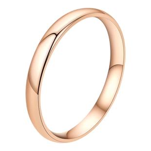 简约细素圈金色食指戒指女ins冷淡风最小号闭口尾戒小指指环钛钢