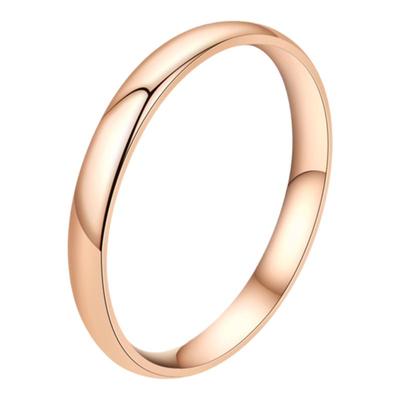 光面素圈闭口戒指女钛钢
