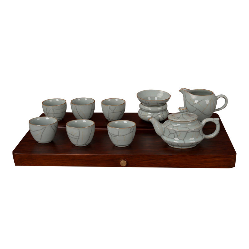 精品青瓷10头套装复古功夫茶具