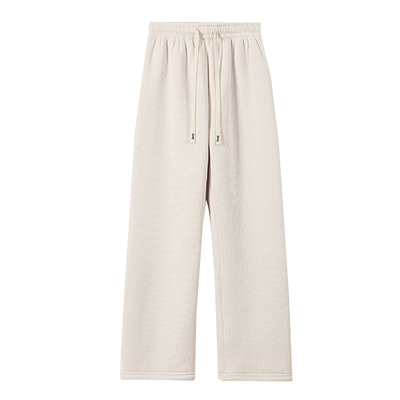 羊羔绒阔腿裤子女冬季