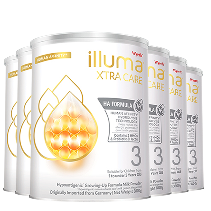 【6罐】惠氏启赋敏适3段婴幼儿适度水解奶粉800g港版原装进口